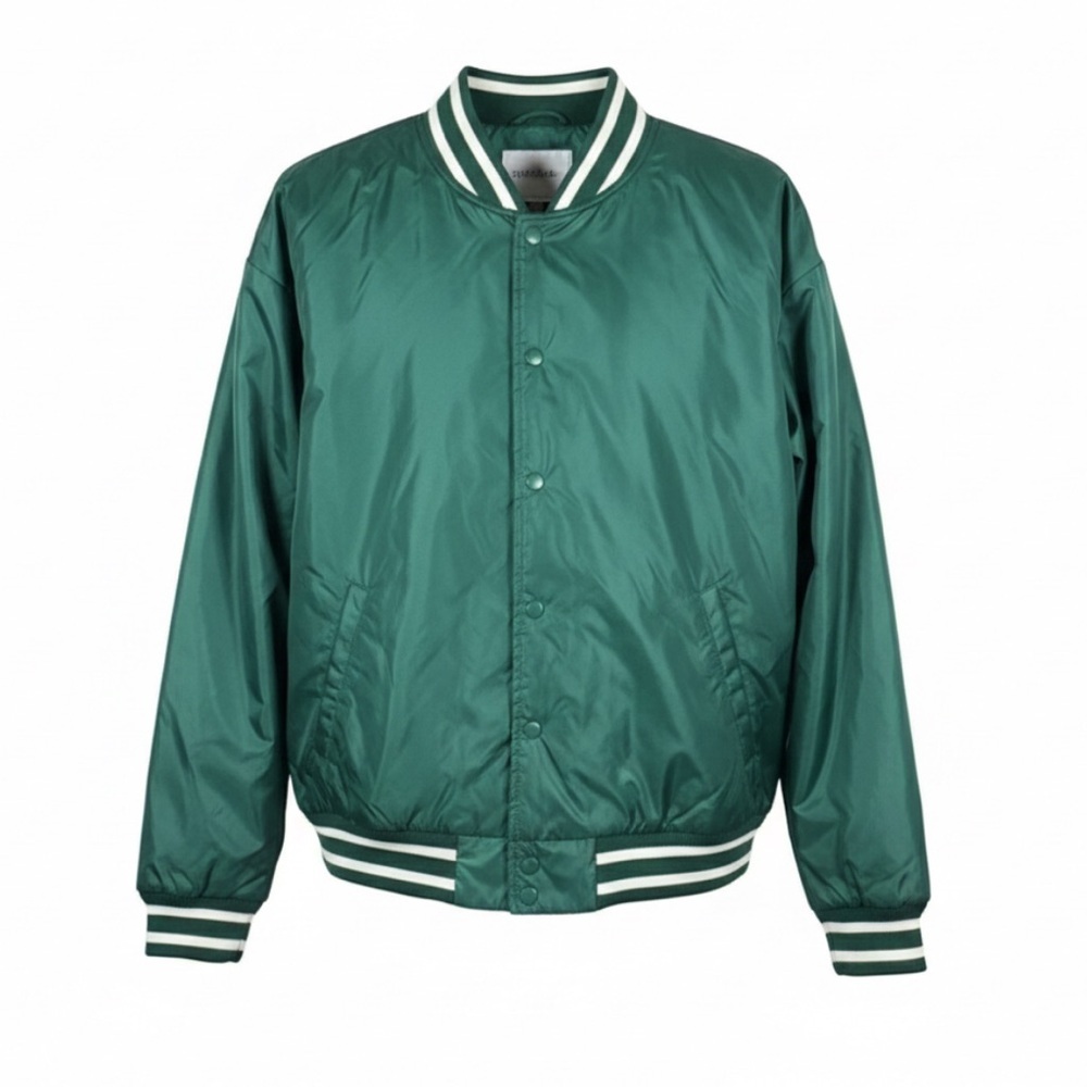 NWT TNA Aritzia Green Varsity Bomber Jacket Size 2xl Oversize Streetwear - Picture 8 of 8